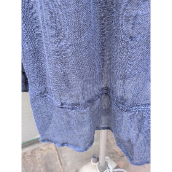 Dolma Top LG 100% Gauzy Linen Shirt Dress Tunic French Blue Coastal Chic - Picture 6 of 13